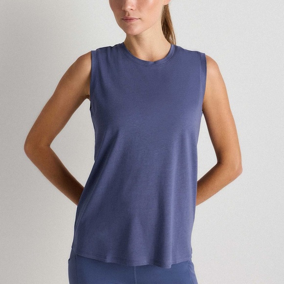 Quince Tops - NWT Quince Cotton Modal Muscle Tank| Storm Blue